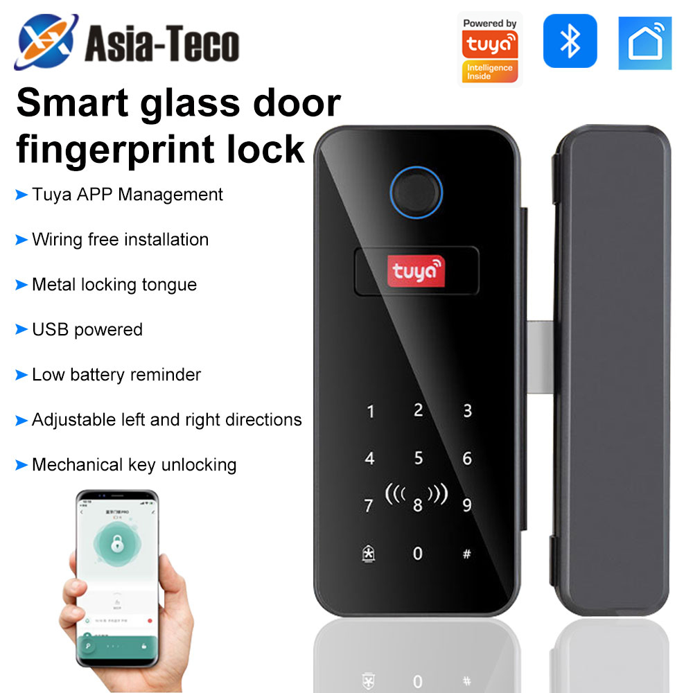 Smart Home Door Lock - Intelligent Lock Glass Door Password Fingerprint