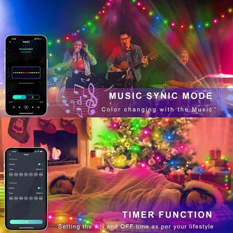RGBIC LED String Lights Smart  - Smart Home Yellow 评论和价格