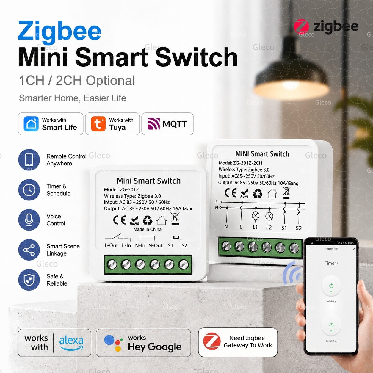 Zigbee Tuya Smart Switch Smart - Smart Home Hub 2 评论和价格